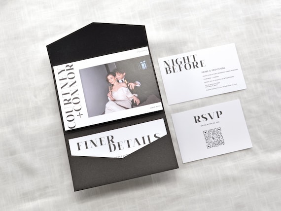 minimalist wedding invitation, modern invitation suite, pocket suite wedding invite, wedding invitation suite boho pocket