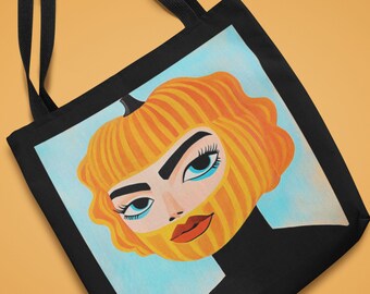 Halloween Pumpkin Art Tote Bag | Modern Fall Fashion