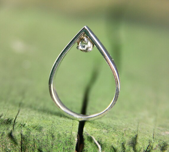Items similar to Green Sapphire Ring in Sterling Silver Hidden Secret