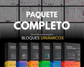 2000 blocchi dinamici per AutoCAD | Pacchetto completo di modelli DWG per architettura, ingegneria elettrica, idraulica e strutturale.