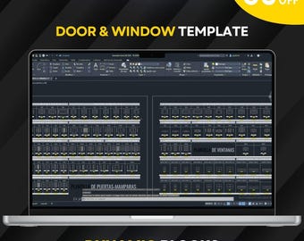 200 Dynamic Blocks for AutoCAD | Complete DWG Template Package for Doors and Windows.