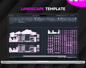 200 dynamische blokken voor AutoCAD | Compleet pakket DWG-sjablonen voor vegetatie.