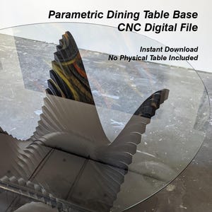 CNC Parametric Dining Table Base | DIY Furniture Plans (Digital Download) | dwg dxf stl pdf