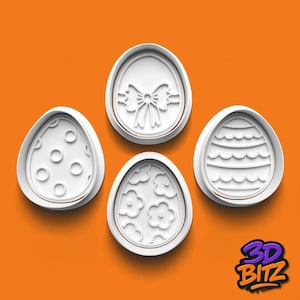 Easter Egg Cookie Cutter Set – 3D Printed – Unique Patterned Designs!