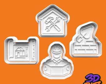 Construction Cookie Cutter & Embosser Set