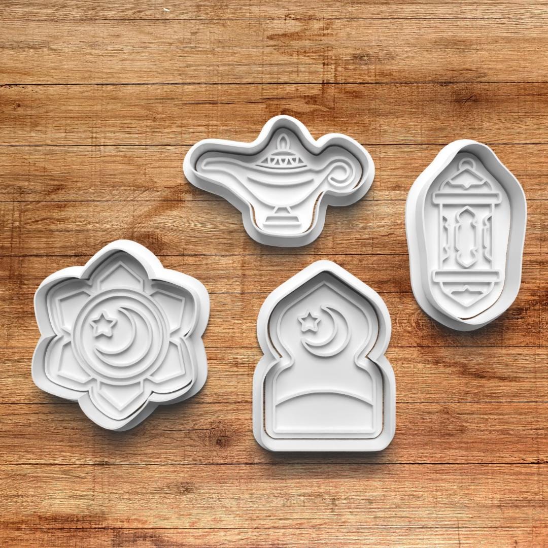 Aprildecember Ramadan & Eid Cookie Cutter Set – 7 Stainless Steel Cutters (Mosque, Lantern, Moon, Star, Kaba, Sheep & Camel)
