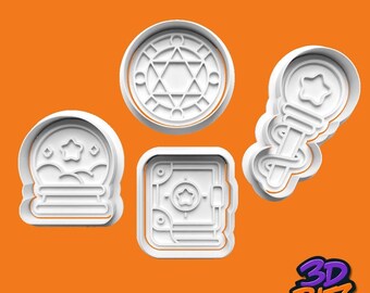 Magic & Wizard Cookie Cutter and Embosser Set