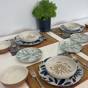 Colorful Modern Porcelain Dinnerware Set, Serving and Cake Plates, Salad and Soup Bowls, Tableware Set for 1 to 12 Person