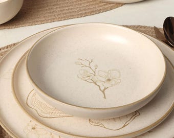 Minimal Art Porzellan Geschirr Set, modernes Geschirr, 1-12 Personen, handgefertigte Keramik