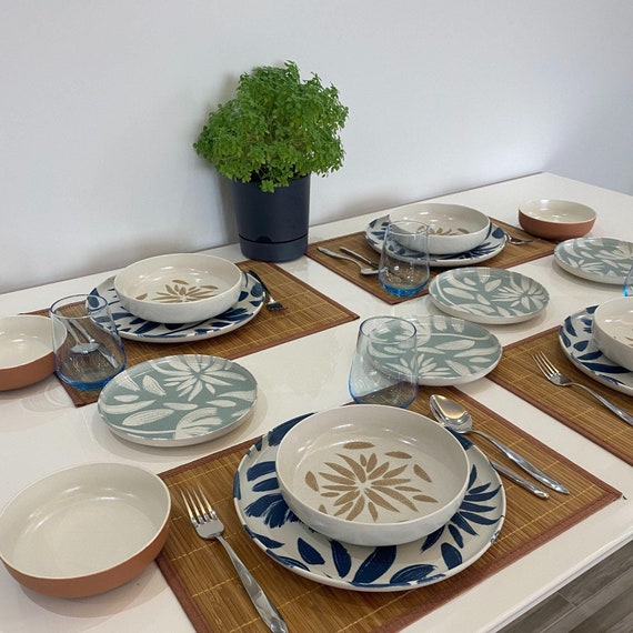 Colorful Porcelain Dinnerware Set: Modern Floral Tableware