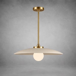 Moderne hanglamp, koperen kroonluchter uit het midden van de eeuw, minimalistische keramische hanglamp, Scandinavische ufo-plafondarmatuur, verlichting keukeneiland