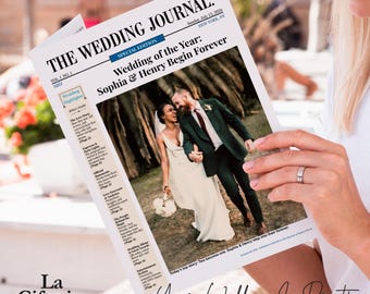 WSJ-Style Wedding Newspaper Template: Editable Canva Design (Digital Download, Full Set)