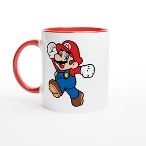 Super Mario Bros. - MARIO - White 11oz Ceramic Mug with Color Inside Ceramic Red