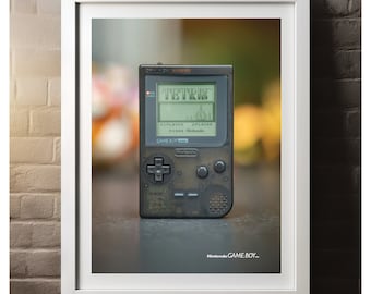 Poster del Game Boy del 1989, decorazione murale per videogiochi retrò, arredamento per la stanza dei giocatori anni '90, stampa Nintendo