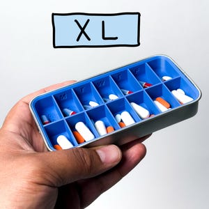 NEW Custom 7 Day Pill Case for Him XL Compact Medication Organizer Personalized Travel Gift Idea Pocket Hiking Minimal Aesthetic Accessory