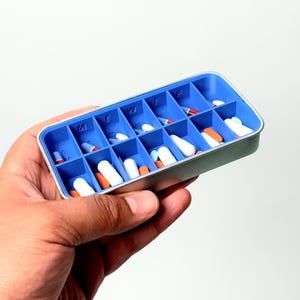 NEW Custom 7 Day Pill Case for Him XL Compact Medication Organizer Personalized Travel Gift Idea Pocket Hiking Minimal Aesthetic Accessory