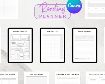 Minimalist Reading Planner: Book Journal, Library Tracker (Digital Download)