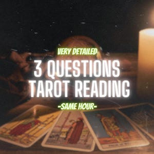 Tarotlezen van hetzelfde uur, 3 vragen, gepersonaliseerde en zeer gedetailleerde paranormale lezing, snelle levering