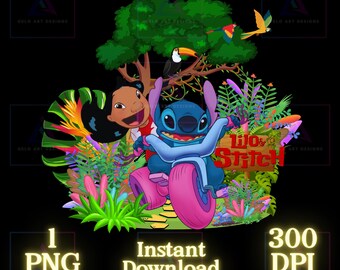 Lilo and Stitch PNG, Lilo and Stitch Movie,Lilo and Stitch Shirt,High Quality, Printable Sticker, Transparent digital file, instant download