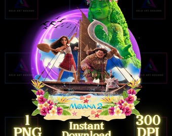 Moana 2 PNG, Moana 2 movie PNG, Moana 2 Shirt, Maui, High Quality, Cricut, Cake Topper, Instant Download, Transparent, Printable File, Moana