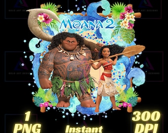 Moana 2 PNG, Moana 2 movie PNG, Moana 2 Shirt, Maui, High Quality, Cricut, Cake Topper, Instant Download, Transparent, Printable File, Moana