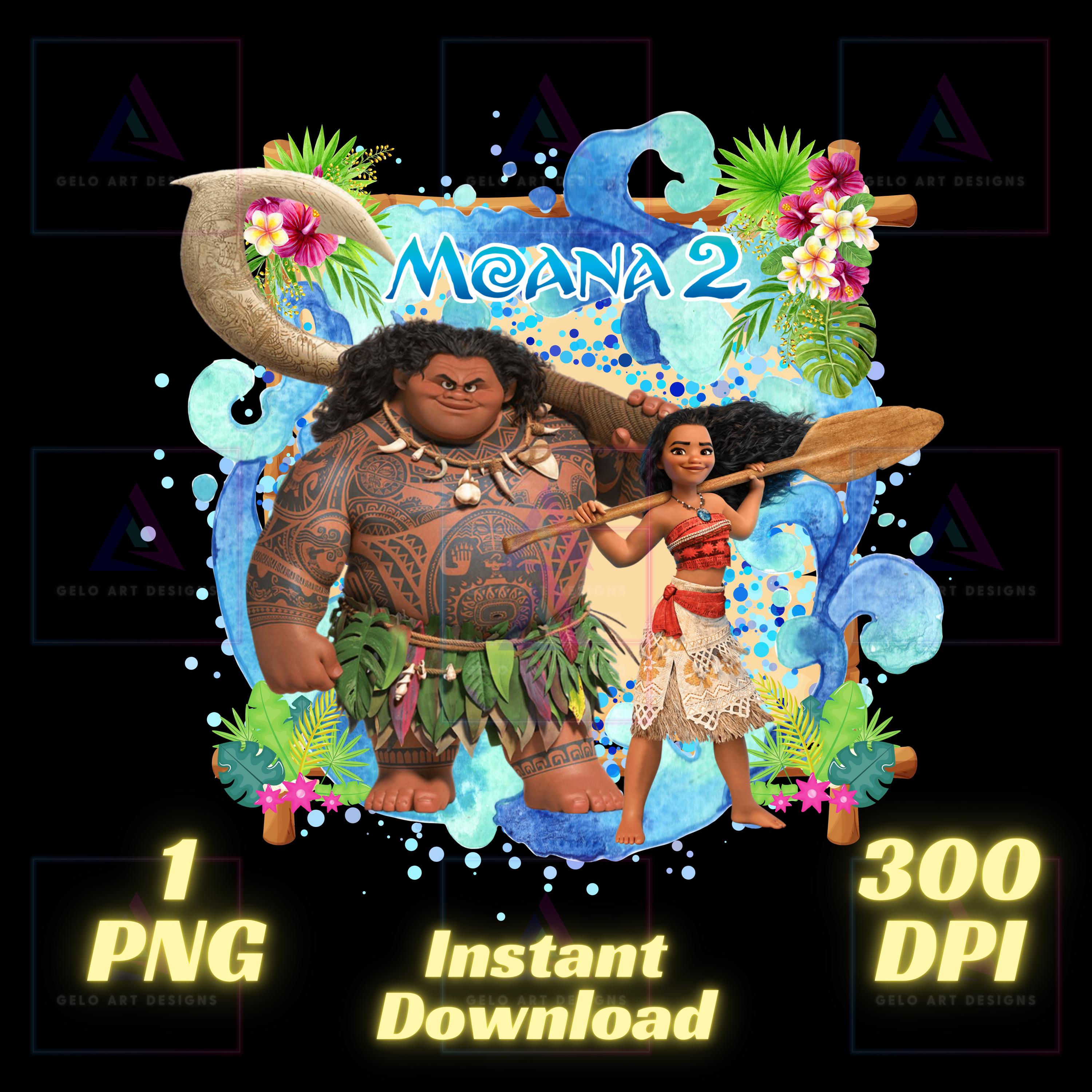 Moana 2 PNG, Moana 2 movie PNG, Moana 2 Shirt, Maui, High Quality, Cricut, Cake Topper, Instant Download, Transparent, Printable File, Moana