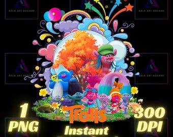 Trolls Movie PNG, trolls shirt png, Queen Poppy Png, Transparent Image, trolls png, digital file, instant download, Trolls Band together
