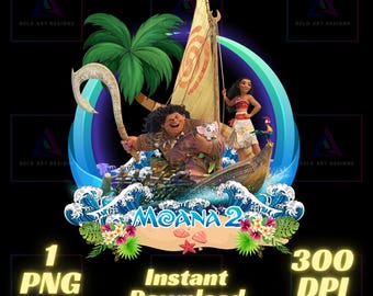 Moana 2 PNG, Moana 2 movie PNG, Moana 2 Shirt, Maui, High Quality, Cricut, Cake Topper, Instant Download, Transparent, Printable File, Moana
