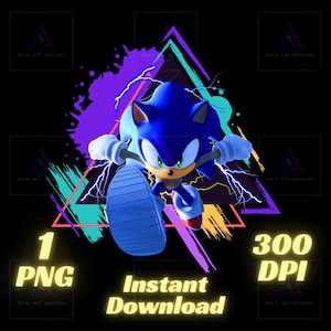 Sonic The Hedgehog 3 PNG, Sonic png, hohe Qualität, Cricut, bedruckbarer Aufkleber, Cake Topper, transparentes Bild, digitale Datei, sofortiger Download