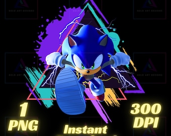 Sonic The Hedgehog 3 PNG, Sonic png, High Quality, Cricut, Printable Sticker, Cake Topper, Transparent Image, digital file, instant download