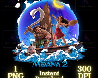 Moana 2 PNG, Moana 2 movie PNG, Moana 2 Shirt, Maui, High Quality, Cricut, Cake Topper, Instant Download, Transparent, Printable File, Moana