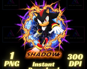 Shadow ,Sonic The Hedgehog PNG, Sonic PNG, High Quality, Cricut, Printable Sticker, Transparent Image, digital file, instant download