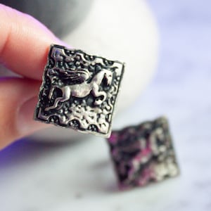 Vintage Pegasus Cufflinks / Antique Poseidon Greek Mythology Horse Cuff Links, Retro Geeky Cufflinks Groomsmen