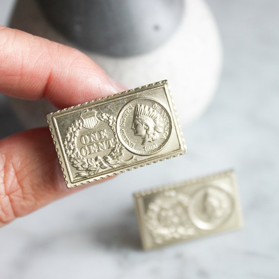 Vintage Coin Cufflinks / Antique Indian Head Penny