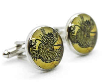 Dragon Cufflinks / Fantasy Cuff Links, Chinese New Year Dragon Gifts