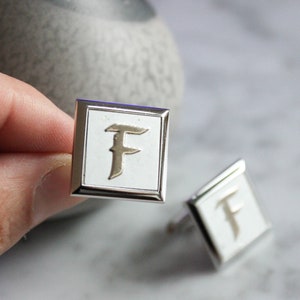 Gemelos con monograma vintage / Gemelos con letras, Gemelos Swank antiguos