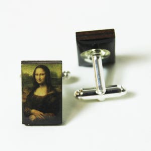 Gemelos de Mona Lisa / Leonardo Da Vinci Art Gemelos, Gemelos de uso diario para hombres