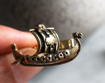 Vintage Nautical Cufflinks / Antique Swank Viking Ship Cuff Links, Groomsmen Gifts for Groom Wedding Cufflinks, Funny Gifts for Men
