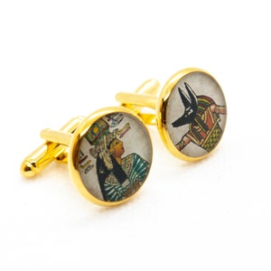 Egypt Cufflinks / Egyptian Pharaoh Anubis Cuff Links, God Cufflinks