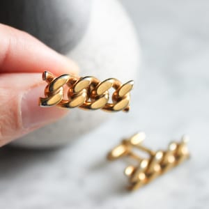Vintage Kette Manschettenknöpfe / Antike Industrielle Manschettenknöpfe, Gold Panzerkette Manschettenknöpfe, Schatzmeister Geschenk