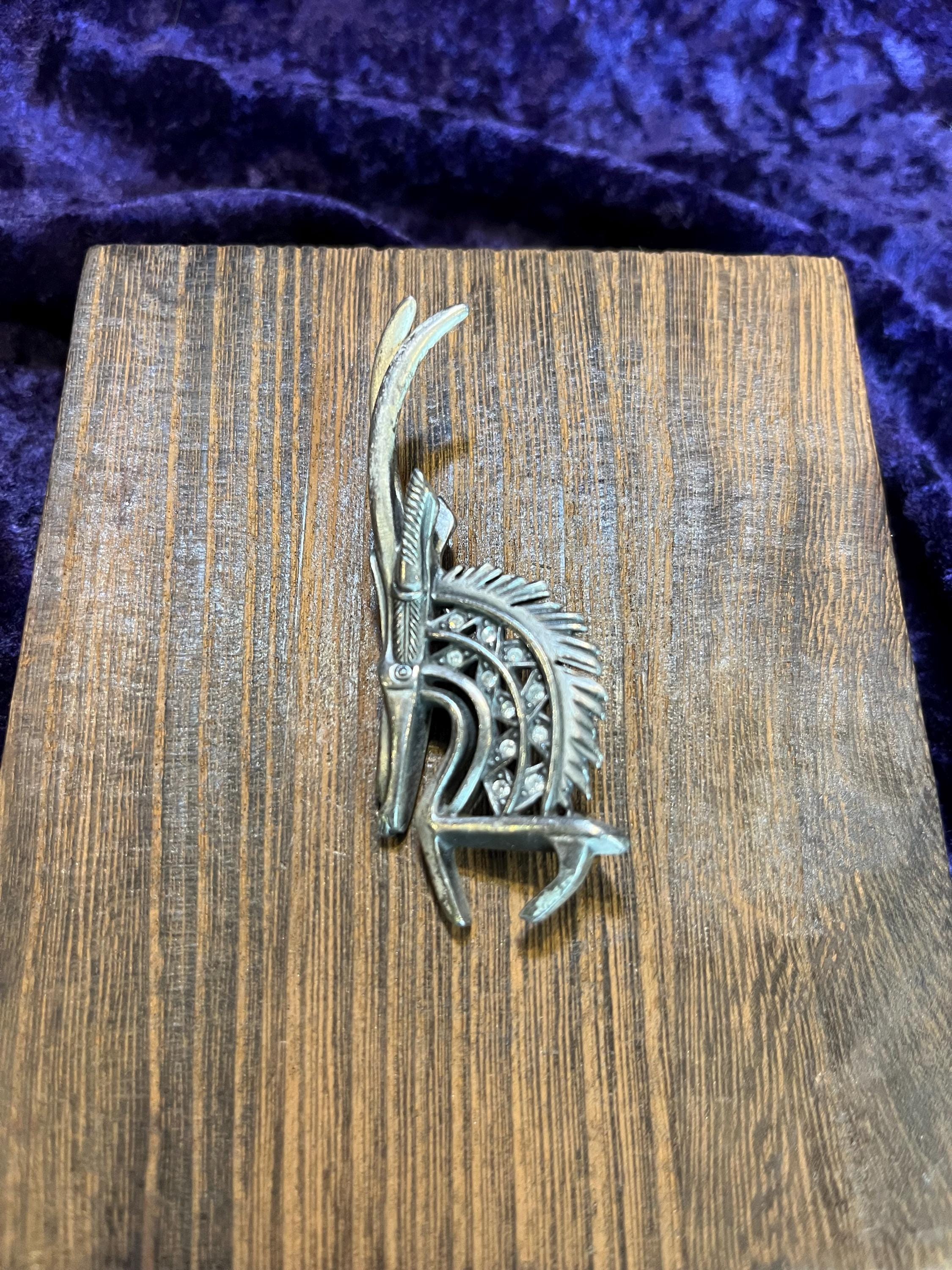 Vintage Pewter 3" African Gazelle Brooch / Pin, Artist Signed Tyson, Truly Unique and Beautiful