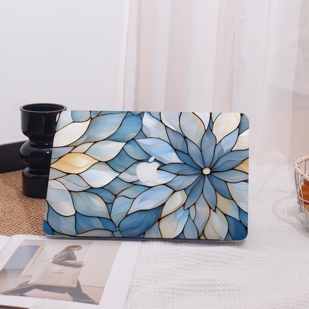 Blue Stained Glass Flower All New MacBook Case Protective Case Laptop ...