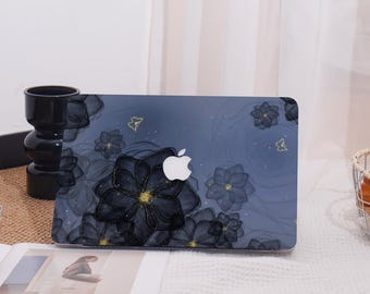 Dunkle Blumen MacBook Case Schutzhülle Laptop Cover für MacBook Air 13/15, MacBook Pro 14/15 Mac Hülle, Pro 16 Hülle 2022/2023/2024