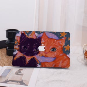 Adorable Cat Illustration All New MacBook Case Protective Case Laptop Cover For MacBook Air 13,Macbook Pro 15 Mac Case,Pro 16 Case 2023/2024