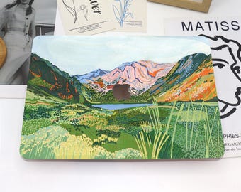 Green Mountain Painting MacBook Case Hard Protective Case Laptop Cover for MacBook Air 13 Macbook Pro 14 16 15 Air 13 Inch Mac Case NC0292