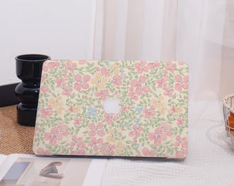 Charmantes Blumenmuster Alle neuen MacBook Hülle Schutzhülle Laptop Cover für MacBook Air 13, MacBook Pro 14/15 Mac Hülle, Pro 16 Hülle 2023/2024