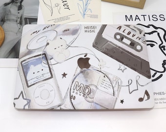 Cute Cat Music MacBook Case Hard Protective Case Laptop Cover for MacBook Air 13 Macbook Pro 13 14 16 15 Air 13 12 Inch Mac Case NC0292