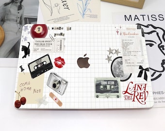 Retro Elements Collage MacBook Case Hard Protective Case Laptop Cover for MacBook Air 13 Macbook Pro 13 14 16 15 Air 13 Inch Mac Case NC0292