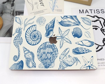 Ocean Themed Pattern MacBook Case Hard Protective Case Laptop Cover for MacBook Air 13 Macbook Pro 13 14 16 15 Air 13  Inch Mac Case NC0292