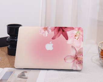 Delicate Pink Flower All New MacBook Case Protective Case Laptop Cover For MacBook Air 13,Macbook Pro 14/15 Mac Case,Pro 16 Case 2023/2024